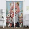 Elegant Room Curtains for Living Room Spy X Family Halloween Decoration Tulle for Bedroom Blackout Curtain Shades Partition Home