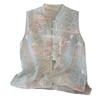 New fashion embroidered vest vest spring and summer top temperament stand-up collar vest