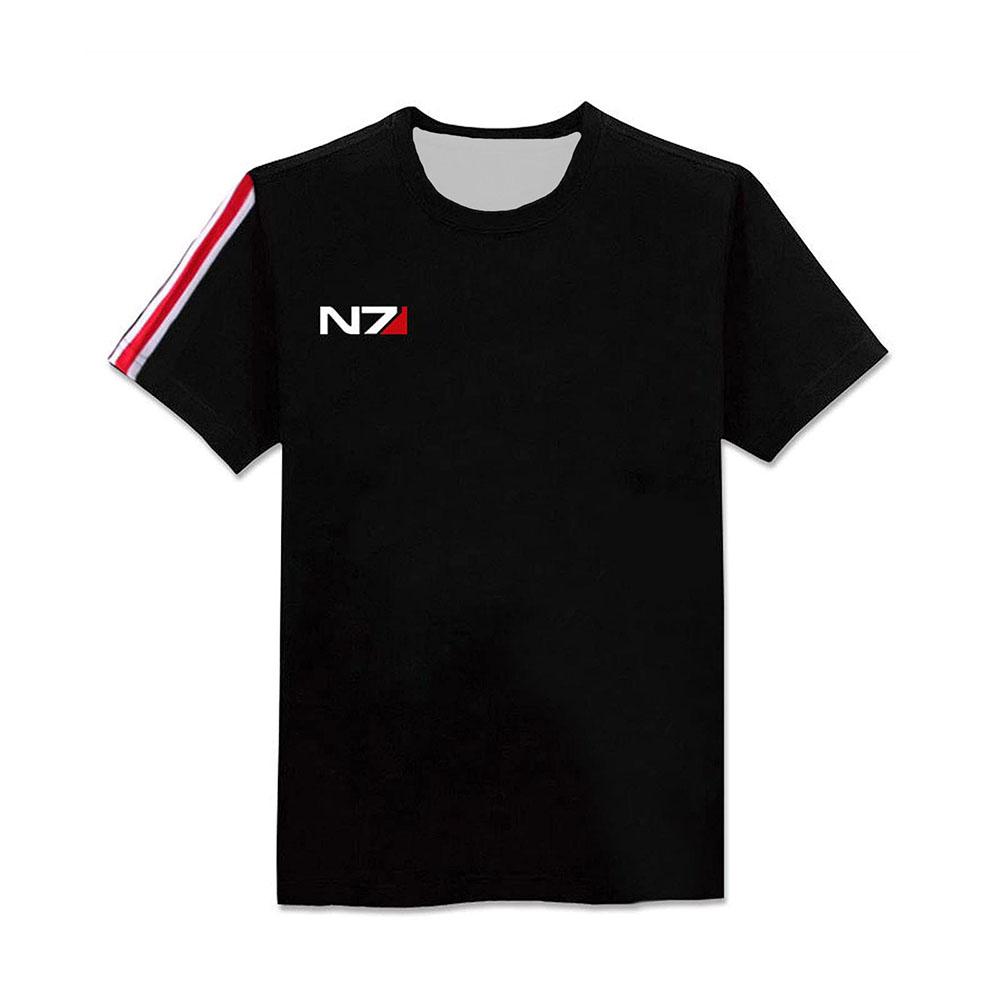 

Mass Effect N7 Armor Men s Tshirt Black Cosplay Costume for Men Women Short Sleeve Loose Summer Tees Graphic 3D Print T-shirts S