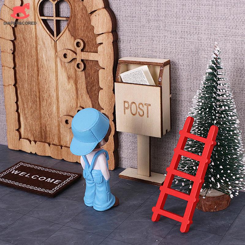1/12 Dollhouse Simulated Mini Mailbox Model Dollhouse Christmas Scene Decoration Dolls House Micro Fairy Garden Ornaments