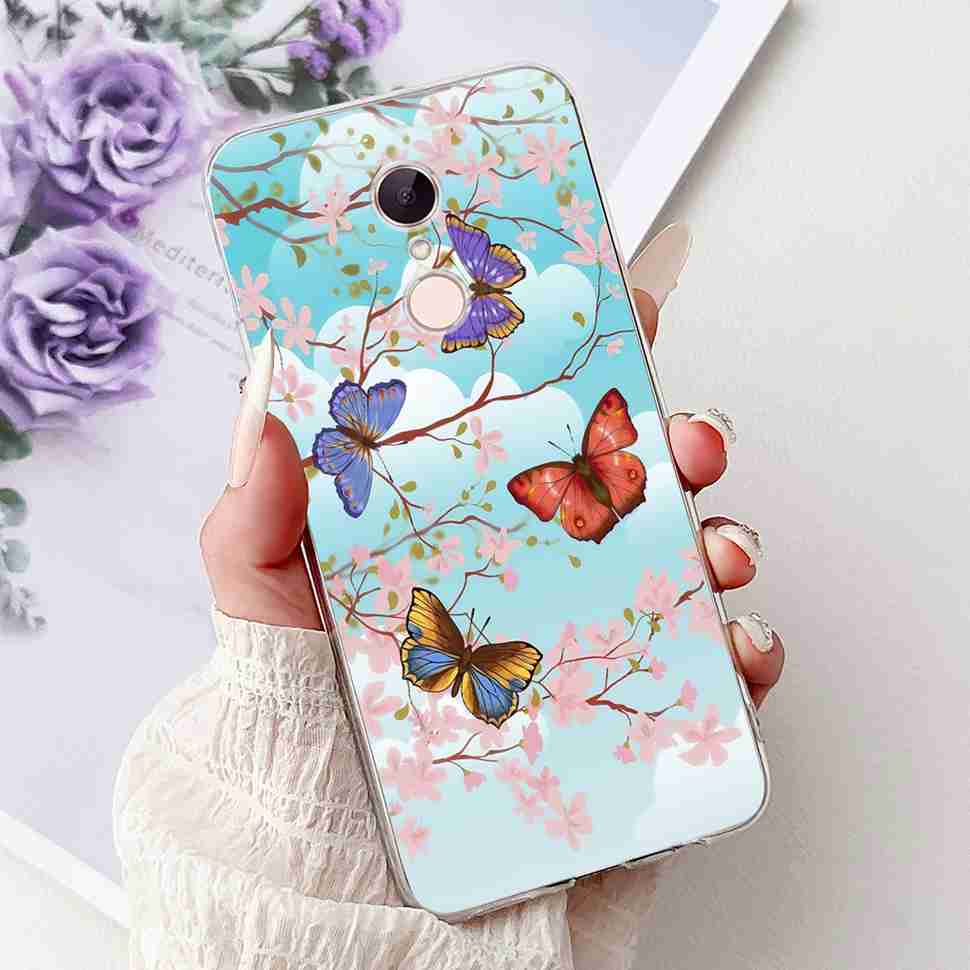 For Xiaomi Redmi 5 MDG1 5.7" Case Fashion Girl Flower Soft Silicone TPU Cover For Redmi5 REDMI 5 MDI1 Shockproof Phone Cases