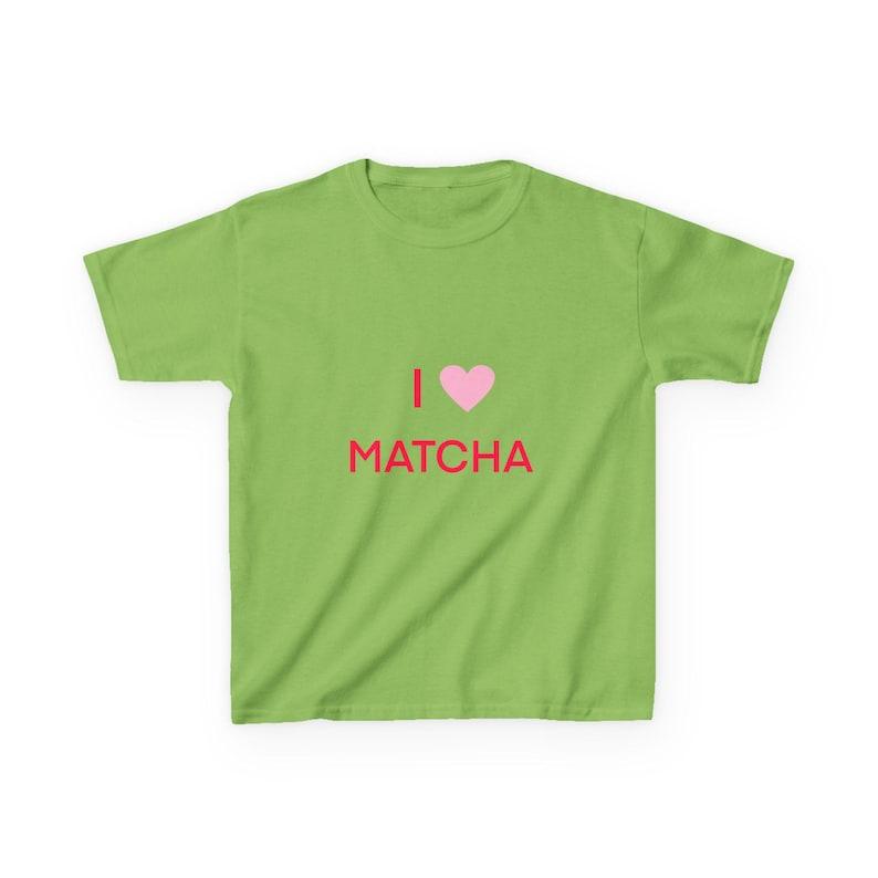 I Love Matcha Kids Baby Tee, Cute Matcha Shirt for Kids, Gift for Matcha Lovers, Summer T-Shirt, Trendy Kids Wear 100