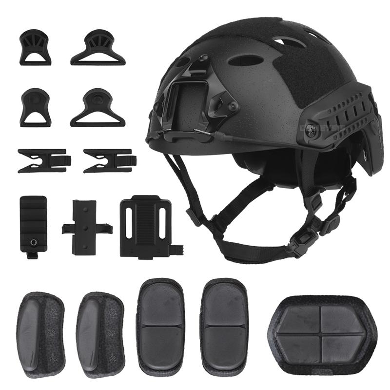 Airsoft FAST PJ Helme Outdoor Taktischer Kampf Wargame Schutzsporthelme Jagd CS Paintball Halbüberzogener Helm