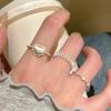 Sweet Hollow Open Lace Heart Ring – Trendy, Adjustable, Stackable for Women
