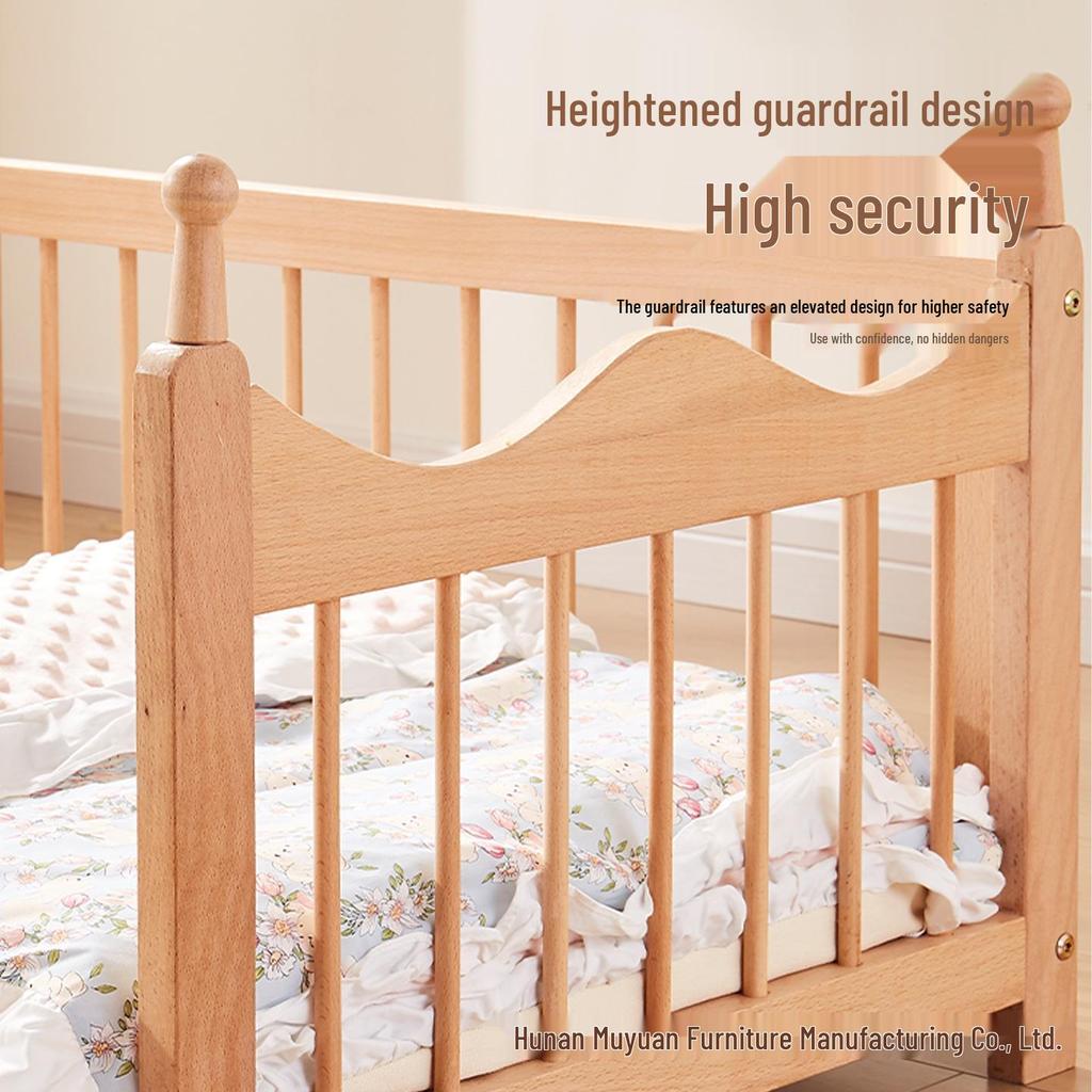 Spring Moisture-Proof Solid Wood Pet Bed - Removable, Washable Beech Playpen for Dogs and Cats