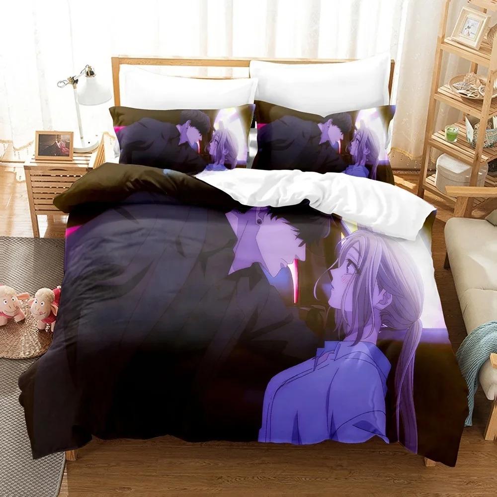 Comfortable Anime Print Bedding Set With Duvet Cover And Pillowcases Single Twin Full Queen King Sizes For Adults And Kids