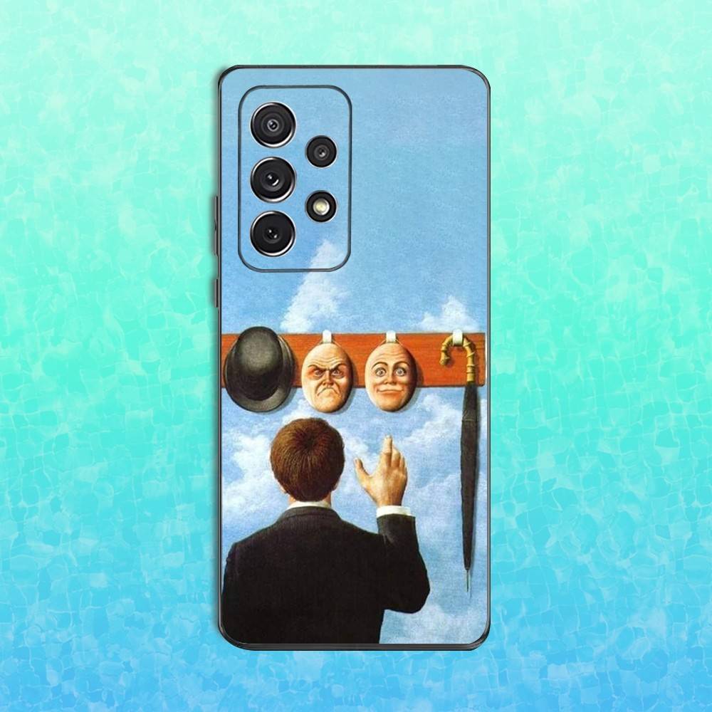 R-Rene M-Magritte Art Phone Case For Samsung S25,S24,S23,S22,S21,S20,S10,Ultra,Plus,Lite,FE,Soft Silicone Black Cover