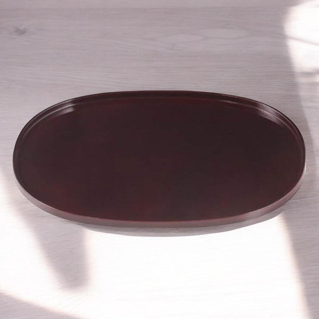 45cm Bishamonten Lacquerware Tray 5 Shaku Made In Japan J-kitchens (Oban, Approx. 1.5cm)