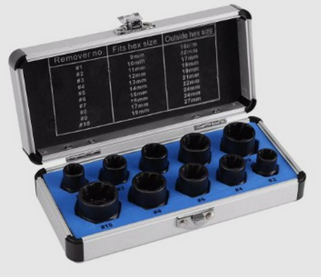 Ten-Piece Nut & Bolt Extractor Set