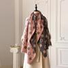 Women'S Warm Shawl Simple Thick Imitation Cashmere Scarf With Jacquard Ideal For Autumn And Winter
