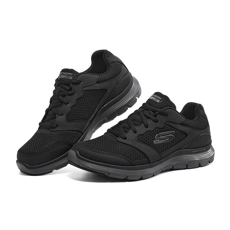 Skechers Flex Advantage 4.0 Mesh Fabric Synthetic Leather Comfortable Sports Shoes Men Sneakers Black 232225-BKCC