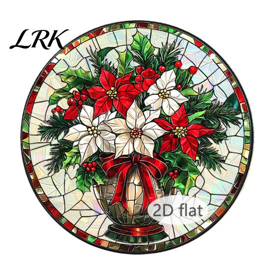 Decorative Chains for Hanging Ornaments Christmas Acrylic Window Decor, 2D Holographic Stained Glass Art Indoor Festive Atmosphere Decor Ornament with