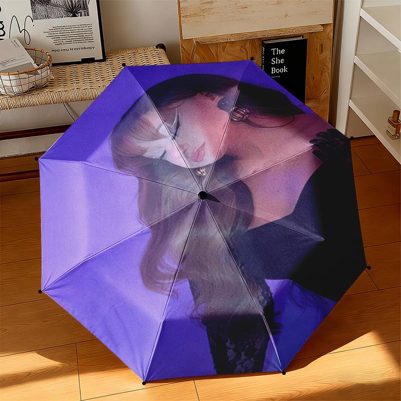 1pc Ayliva's Personal Photobook Umbrella Portable Folding Umbrella Iron Frame Hole Bone Structure Outdoor Home Umbrella