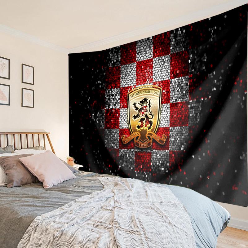 Football Club Middlesbrough Tapestry, Unique Design Tapestry, Wall Decor for Bedroom,Livingroom, Playroom,Heartwarming Fan Holiday Gifts
