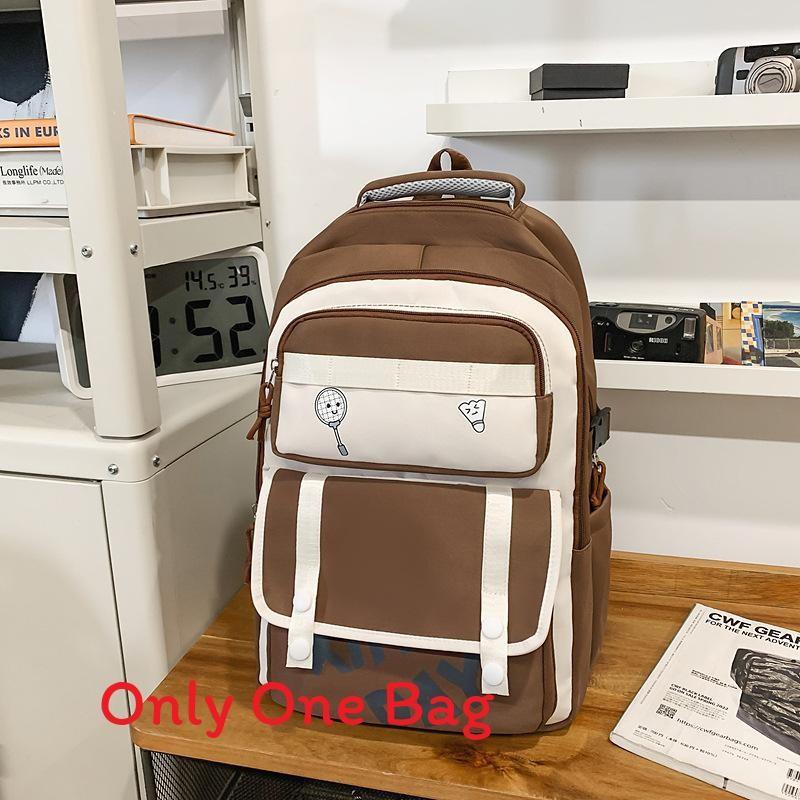 

Casual Nylon Backpack For Teens With Waterresistant Fabric And Large Capacity For Daily Use коричневий