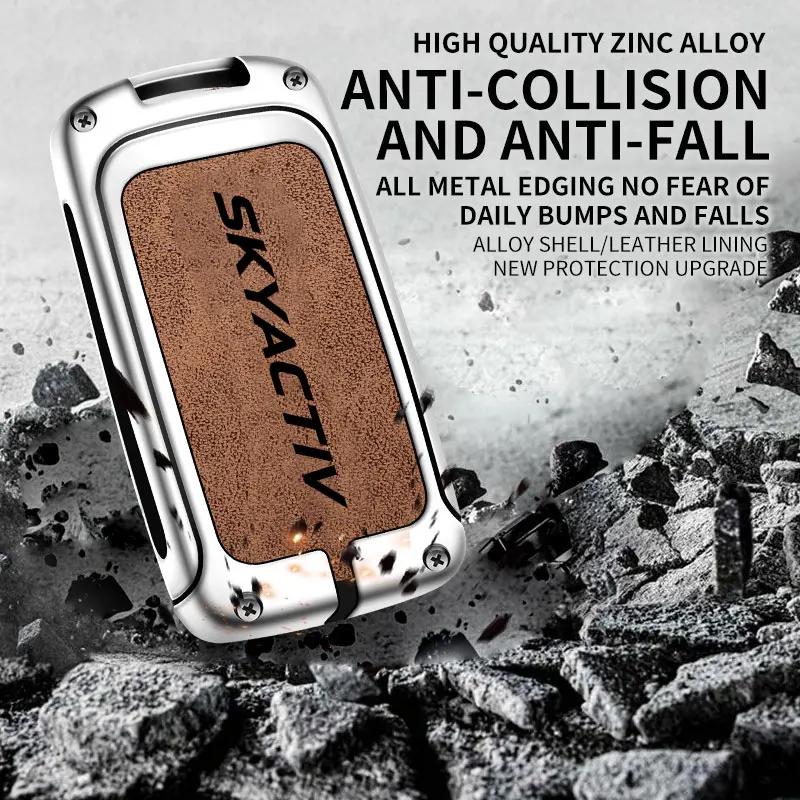 Zinc Alloy Car Key Holder Skyactiv for Mazda 3 2 6 CX3 CX5 CX30 CX8 CX9 MX5 SKYACTIV Remote Protector Car Key Cover