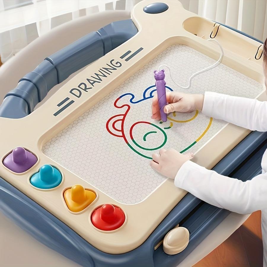 Table à dessin pour enfants, Jouets d'apprentissage pour la petite enfance, Cadeaux parfaits pour les garçons et les filles(4 Tampons+1 Pinceau+4 Supports)