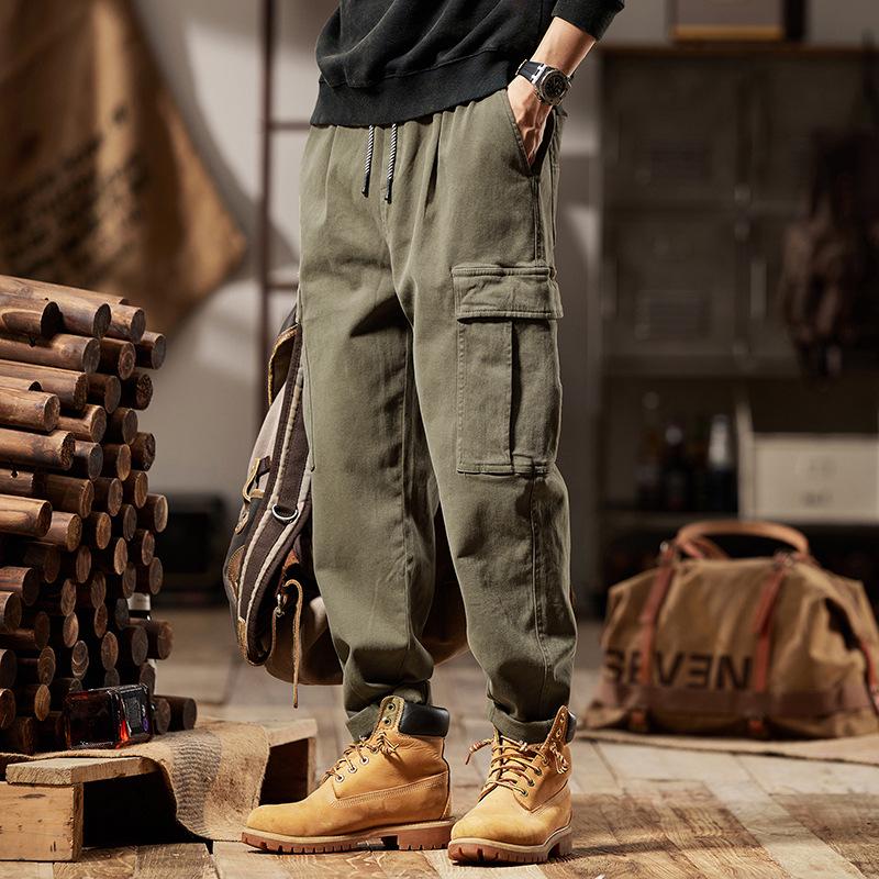 Men's Retro Work Pants: 2025 Heavyweight Fleece-Lined Casual Trousers for Autumn/Winter