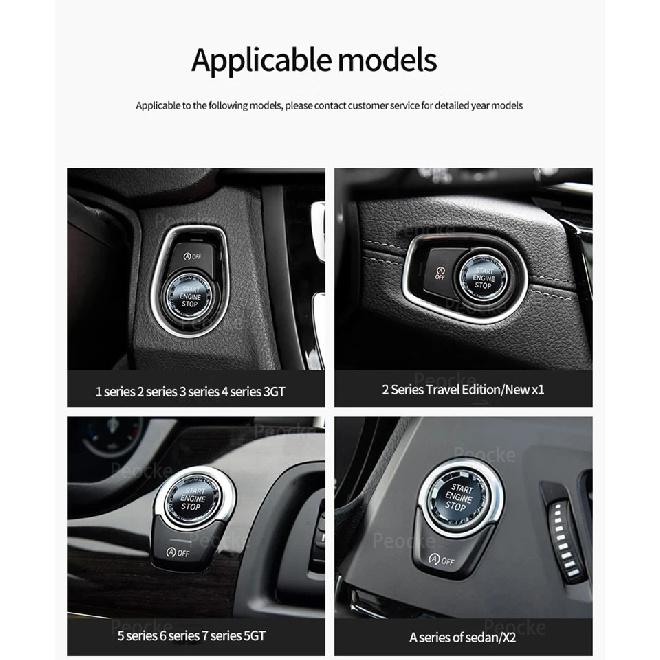 Crystal Car Engine Start Stop Button for BMW F30 F10 F06 F12 F32 F33 G30 G31 G38 F06 F36 F20 Ignition Switch Button Accessories
