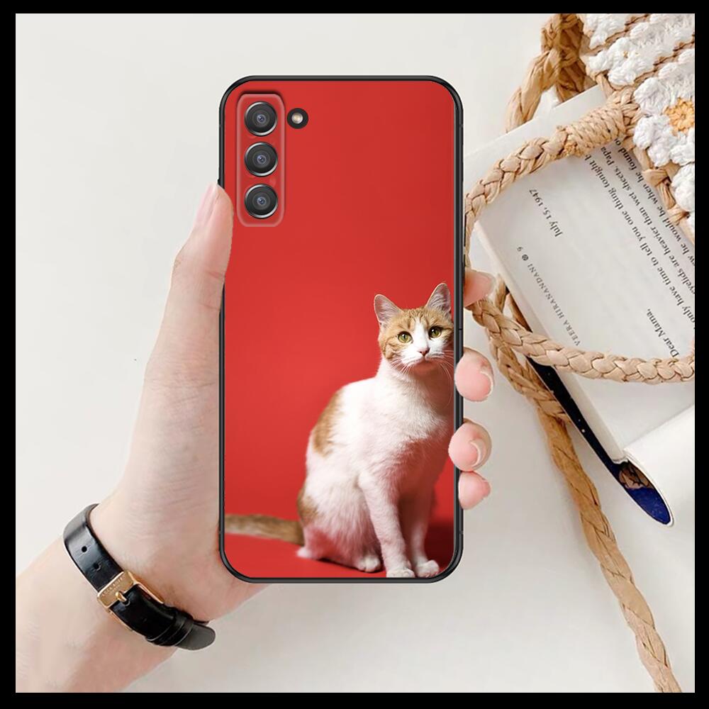 Funny Cartoon Cat Phone Cover Hull For SamSung Galaxy S6 S7 S8 S9 S10E S20 S21 S5 S30 Plus S20 Fe 5G Lite Ultra Edge