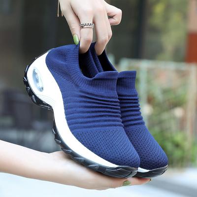 Hot Large Size Women's Shoes Air Cushion Flying Woven Casual Shoes Overshoes Fashion Rocking Shoes Quanzhou Sports Shoes