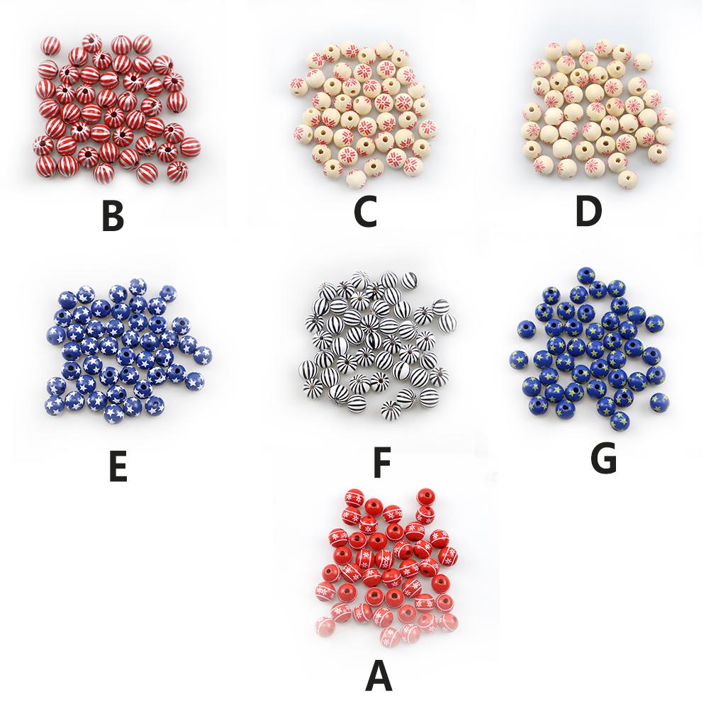Wood Separation Beads DIY Decoration Spacer Balls Pocket-Size Sewing Bead Set Bracelet Charms Jewelry Handmade Needlework