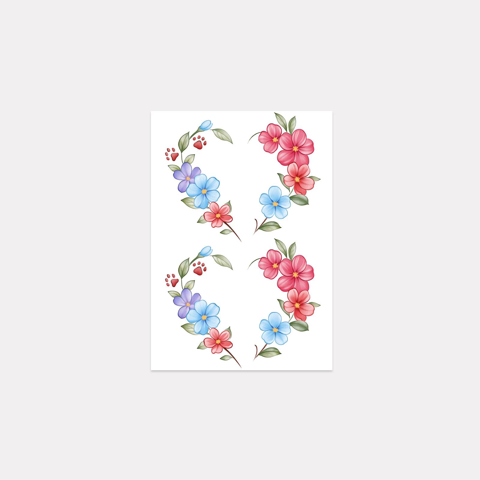 Small Fresh Flower Love Tattoo Sticker High Sense Niche Simple Arm Tattoo Sticker 7*10