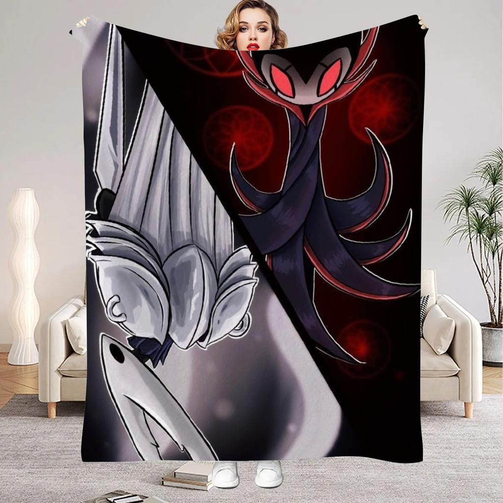 Hollow Knight Blanket Cartoon Game Printed Flannel Blanket for Home Living Room Bedroom Decor New Year Christmas Gift for Fans