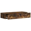 Wall Mounted Side Table Smoked Oak Wood Based Material