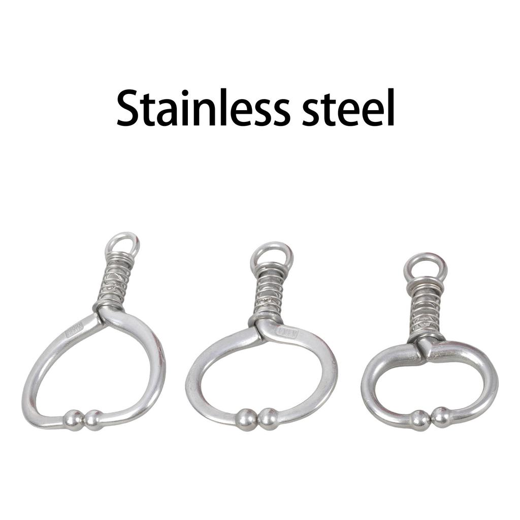 Set de 3 Inele de Nas de Vacă cu Arc din Oțel Inoxidabil Pentru Controlul Animalelor cu Design de Blocare Automată Accesoriu Zootehnic