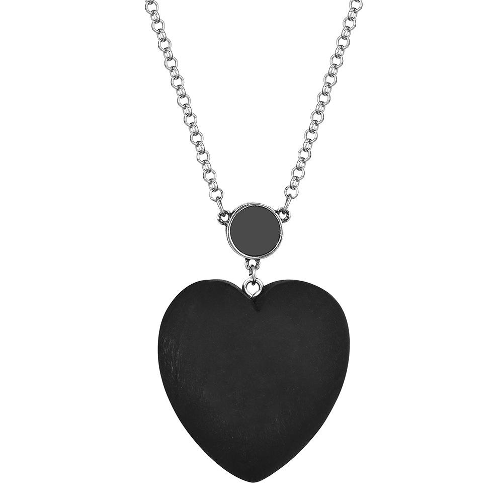 Wooden Wood Love Long Autumn And Winter Necklace Women'S Fashion Versatile Bead Chain Sweater Chain