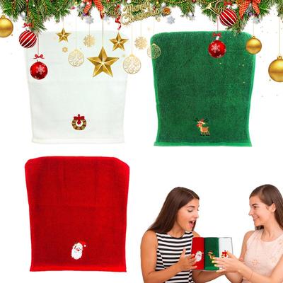 Christmas Towel Holiday Absorbent Hand Towels 3X Decorative Christmas Dish Towels Hand Towels Creative Absorbent Kitchen Dish