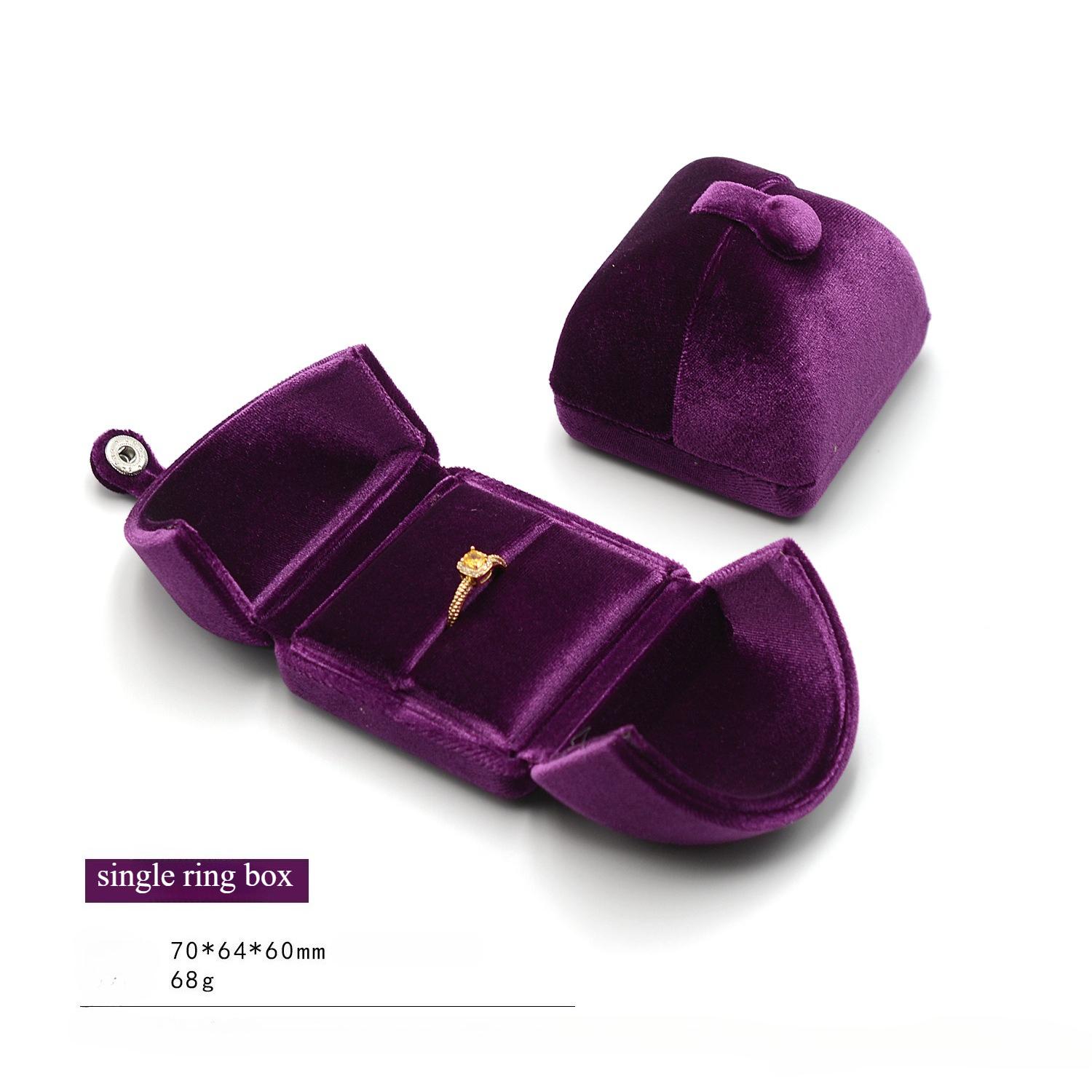 

Double opening purple velvet ring box, earring necklace box, bracelet box, bracelet bracelet box, jewelry packaging box 1