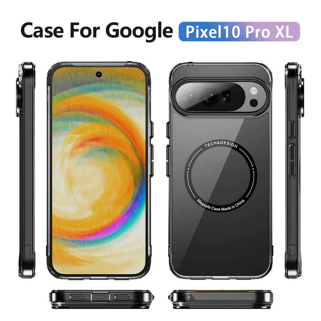 HD-Transparent Magnetic Phone Case For Google Pixel 10 9 8 Pro XL 10PROXL 9ProXL 9A 8A Shockproof For Magsafe Crystal Hard Cover