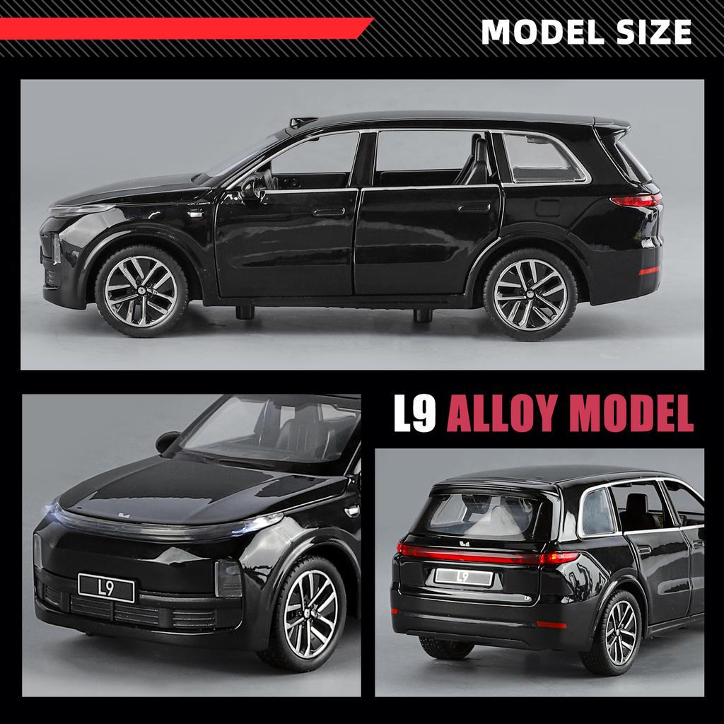 1:32 Li L9 New Energy Luxus-SUV Simulations-Legierungs-Auto-Modell Spielzeug Jungen Sammlerstück Ornament Auto Rückzieher Schreibtischdekoration
