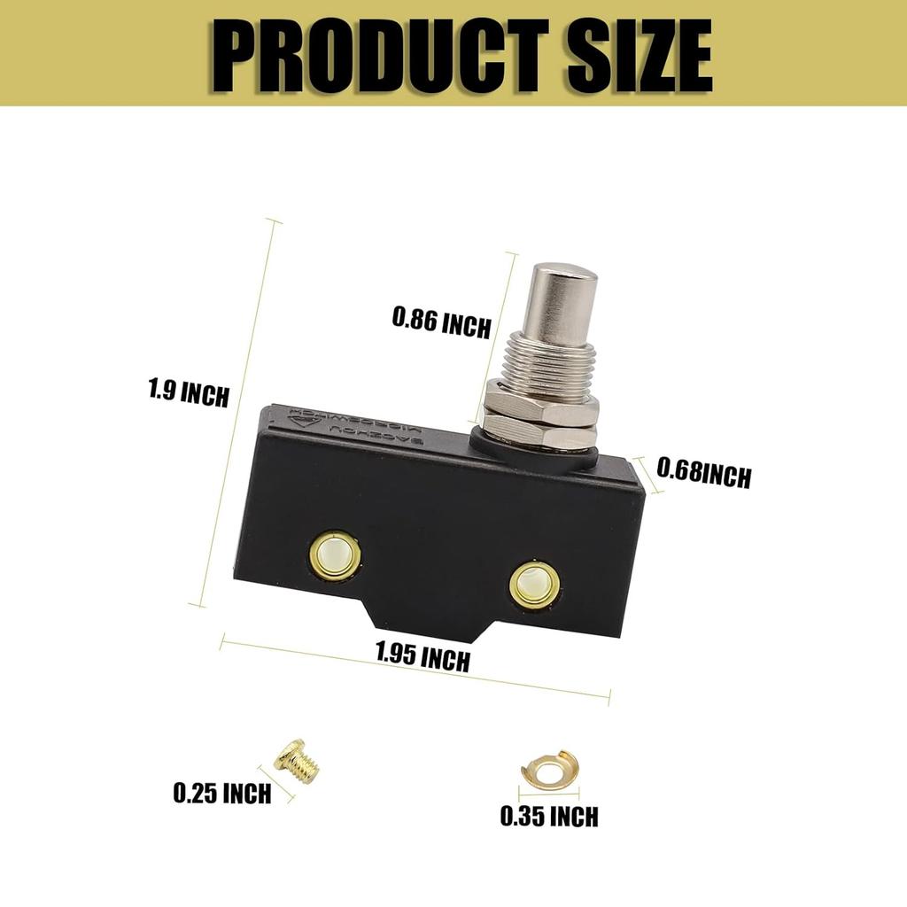 Drive-up Brake Light Micro Switch 3 Terminal Plunger Fits Club Car and EZGO OEM 12374 G1 13141G1 1011439