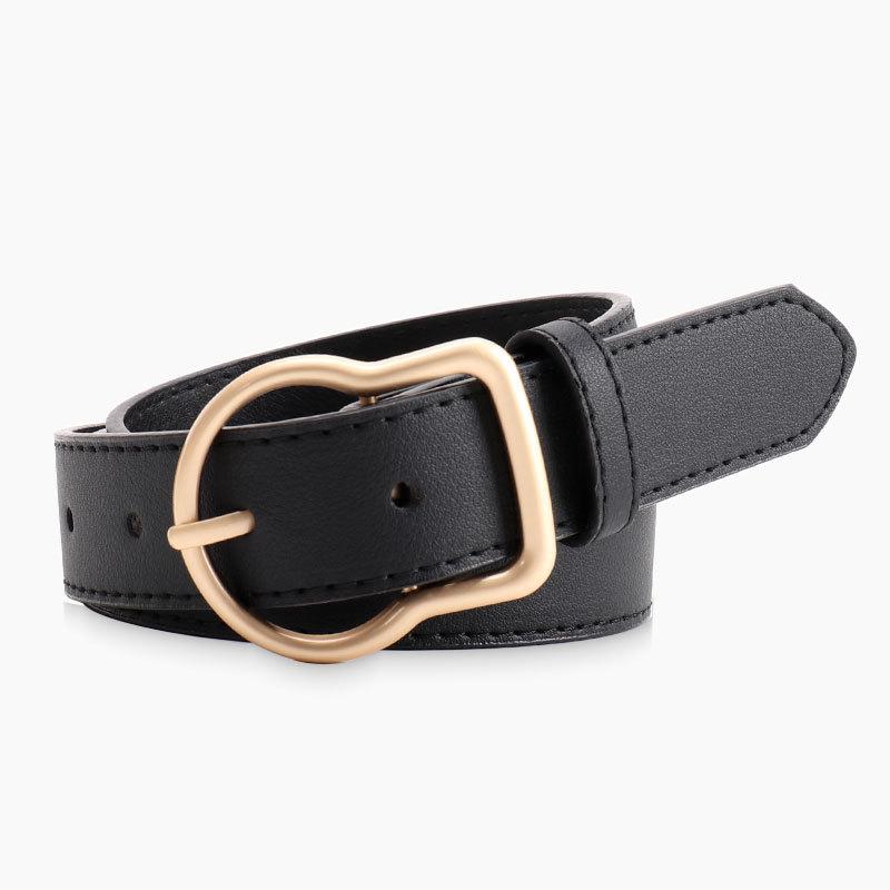 New Korean-style Fashionable Alloy Buckle Women's Belt, Versatile Jeans, Decorative Strap, Smooth and High-end Waist Belt for Women