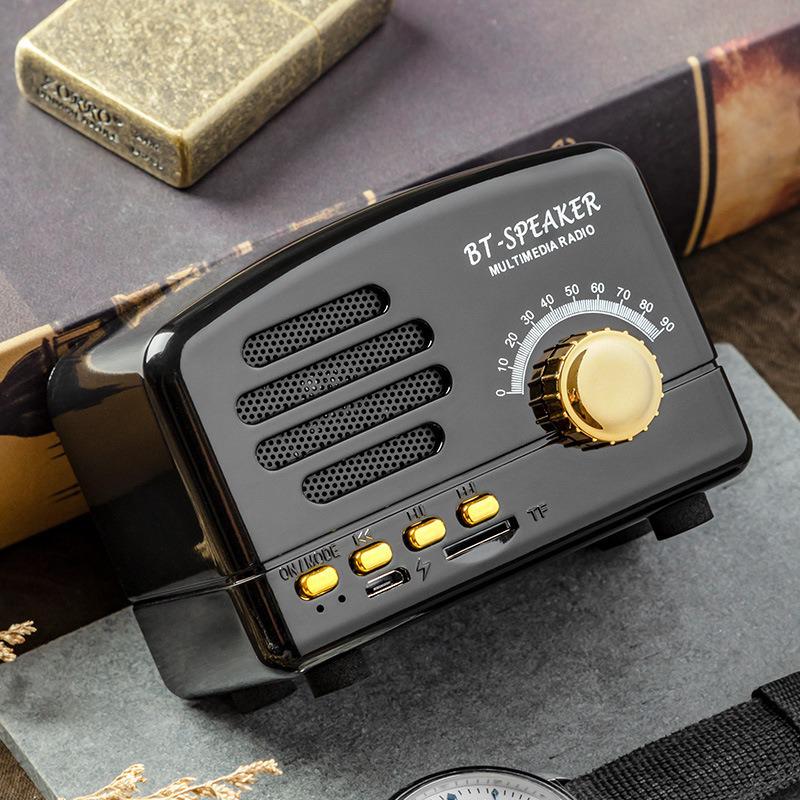 Mini Retro Bluetooth Speaker - Portable, Creative Gift with Radio & Card Insert for Mobile & Computer Use