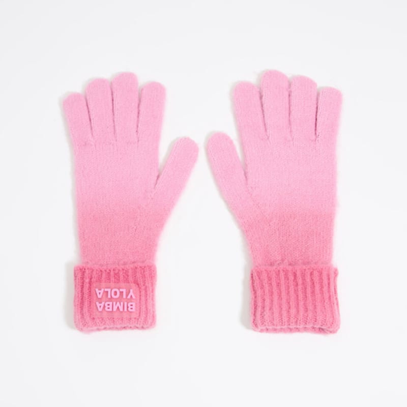 BIMBA Y LOLA Pastel Pink Logo Gloves B246AIG003PKB