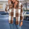 European & American Plaid Drop Shoulder Overcoat - Women's Autumn/Winter Jacket