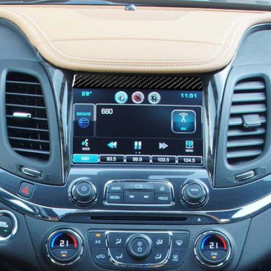 Carbon Fiber Interior Navigation Display Upper Cover Trim For Chevrolet Impala
