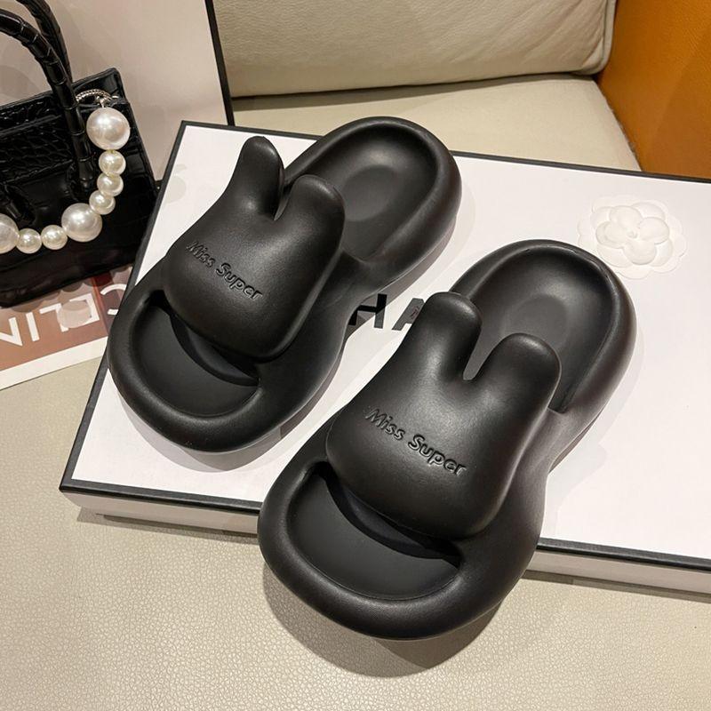 Ladies Thick Soled Slippers Womens Summer New Soft  Non Slip Outdoor  Indoor Wear Flat Bottomed Round Headed Slippers for Girls