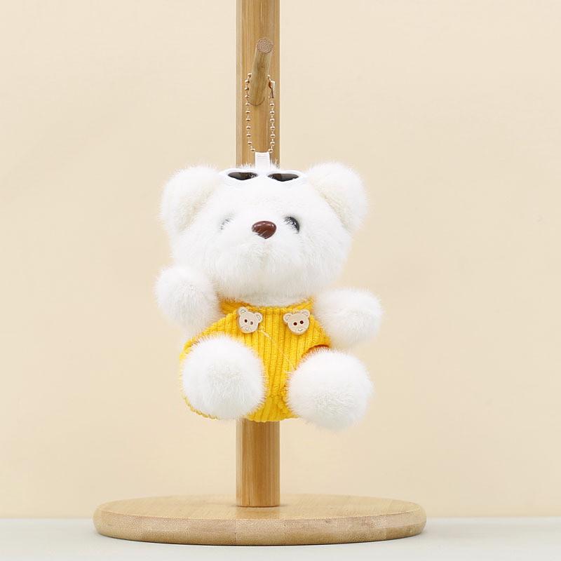 Overalls Cartoon Sunglasses Plush Bear Toys Pendant Ornament For Bag Decoration