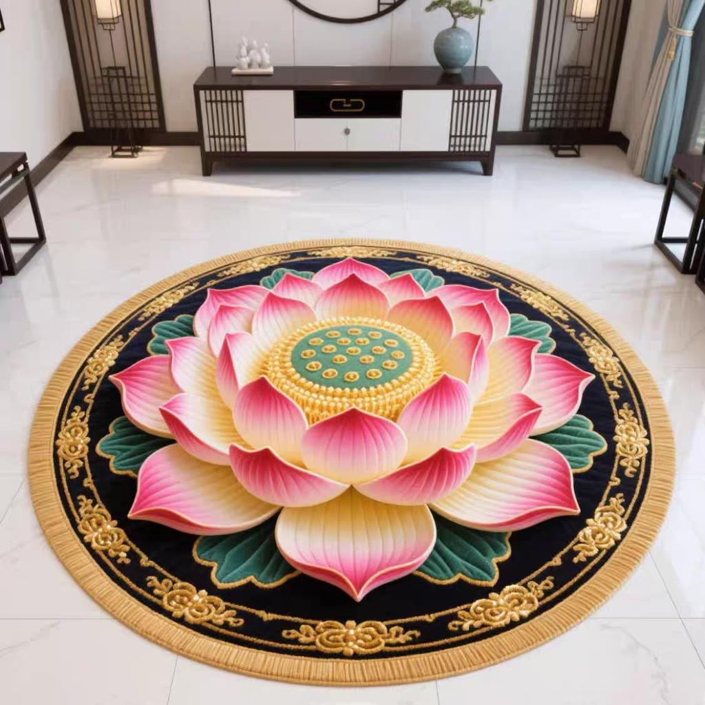 Chinese Lotus Carpet Home Mat Temple Kneeling Worship Lotus Living Room Meditation Mat Living Room