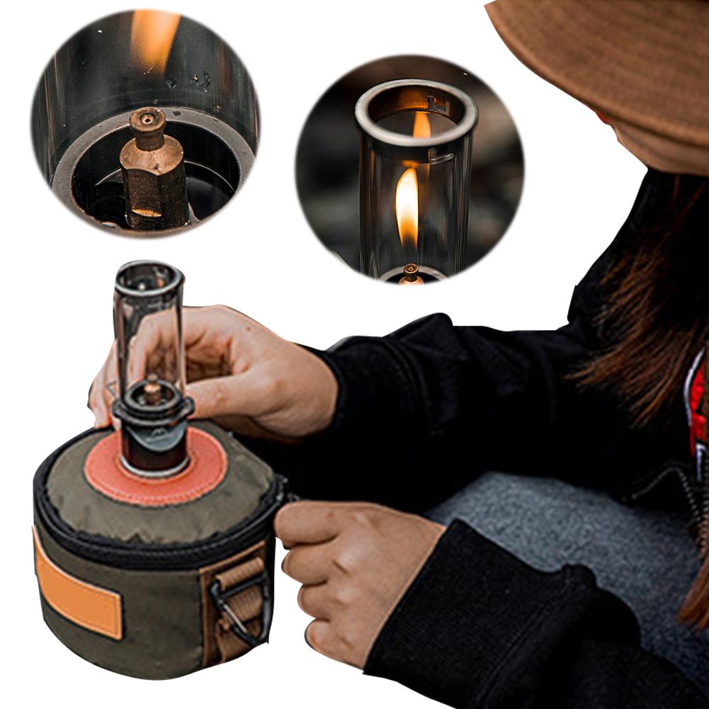 Camping Gas Lantern Tent Night Light Multi-Function Gas Candle Light Metal Windproof Portable Tent Lantern for Outdoor Emergency