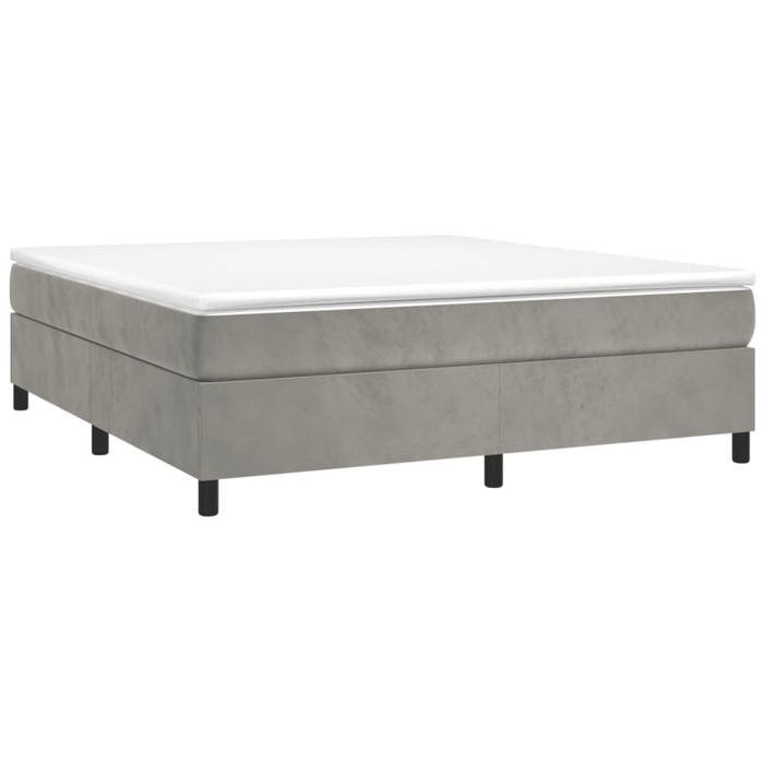 Cadre de lit avec matelas - Maison Exclusive - Velours gris clair - 180x200cm - Relaxation maximale