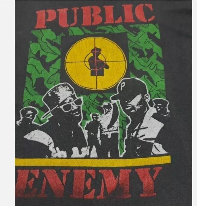 

Винтажная черная хлопковая футболка унисекс с принтом хип-хоп группы Public Enemy, все размеры S