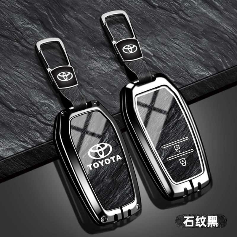 Car Key Case Cover Shell Key holder Bag For Toyota C-HR Hilux Fortuner Land Cruiser 200 Camry Corolla Crown RAV4 2023 2024 2025