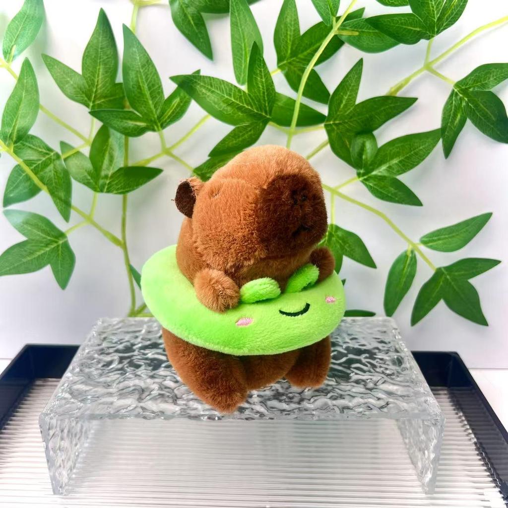 Capybara Swimming Ring Plush Toy & Keychain Doll - Stuffed Animal Birthday Gift Pendant