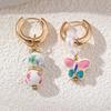 Included Geometric Pearl Drop Earrings For Women With Copper Material And Unique Shape